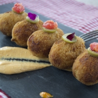 Tuna and Piquillo Croquettes with Mojo Mayonnaise