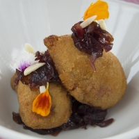 Vegetable and Goat Cheese Croquettes with Sweet Onion